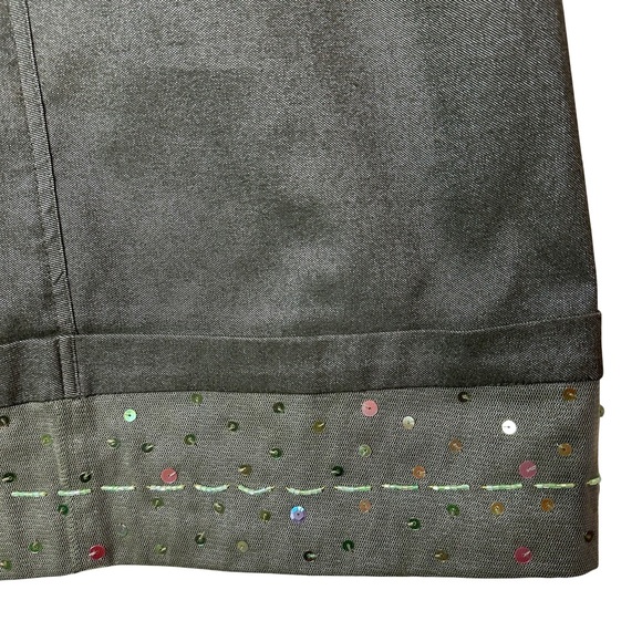 Frou Frou Collection Paris Green Beaded Sequined Modest Midi Stretch Skirt NWT 9 - Picture 3 of 8